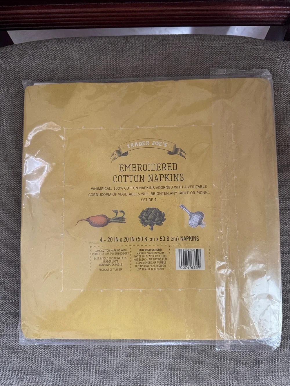 Trader Joe’s Embroidered 100% Cotton Napkins NWT
